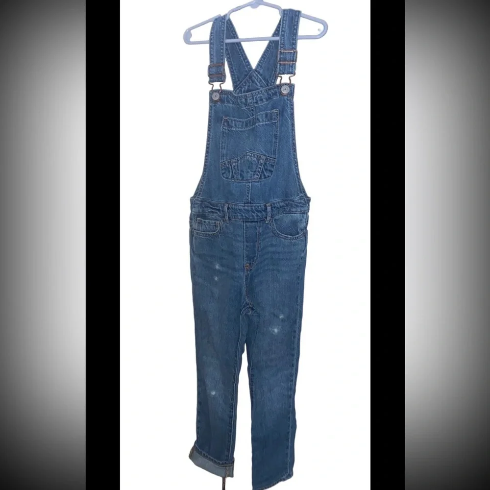 GAP Kids Girls Blue Denim Overalls Size S 6/7 Adjustable Straps